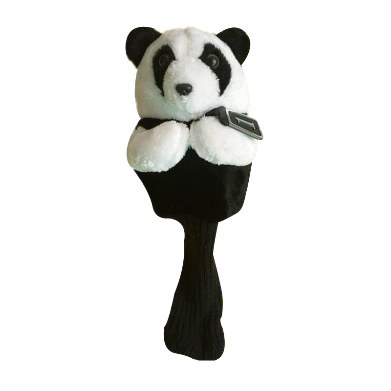 Universele Elastische Leuke Cartoon Panda Vorm Zachte Anti-Dust Golf Club Driver Head Cover Lange Nek Hout Clubs Head covers: Default Title