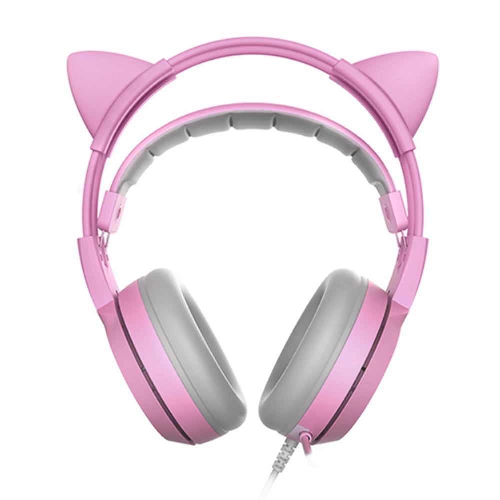 Somic  g951s ps4 pink cat ørestøjreducerende hovedtelefoner 3.5mm stik pige børn gaming headset med mikrofon til telefon