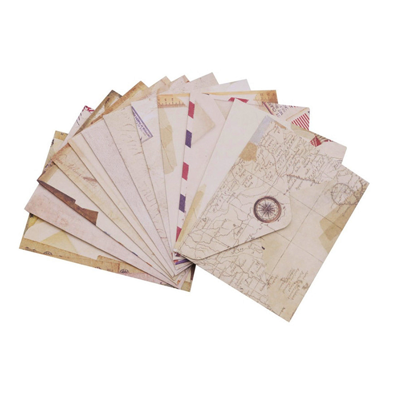 12 Stuks Leuke Mini Retro Ambachtelijke Papier Enveloppen Vintage Europese Stijl Envelop Voor Kaart Scrapbooking Diy Handgemaakte