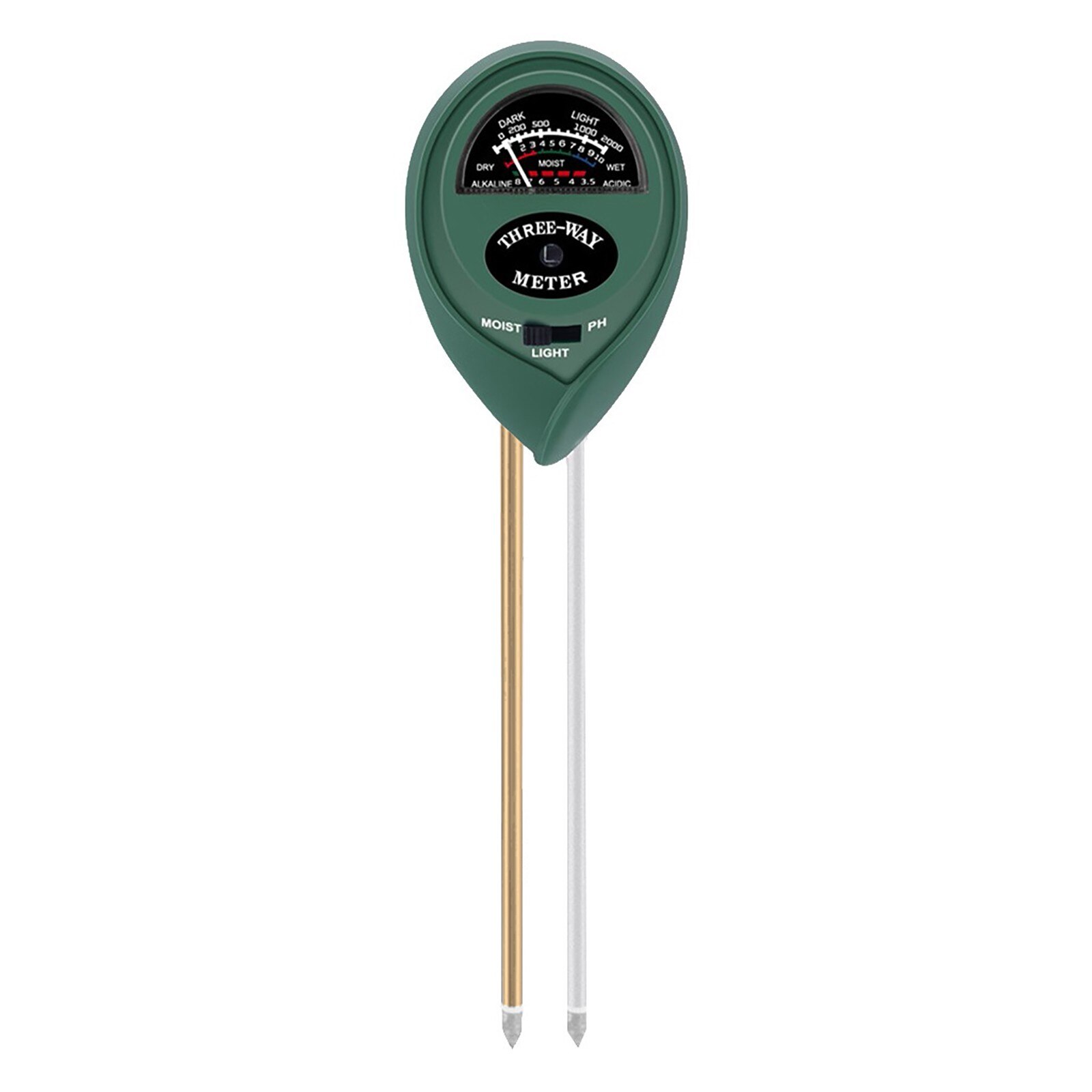Medidor de Ph del suelo 3 en 1, medidor de la intensidad de la humedad del agua, medición de la temperatura, acidez alcalina, herramienta de prueba, planta de flores de jardín: 1PC