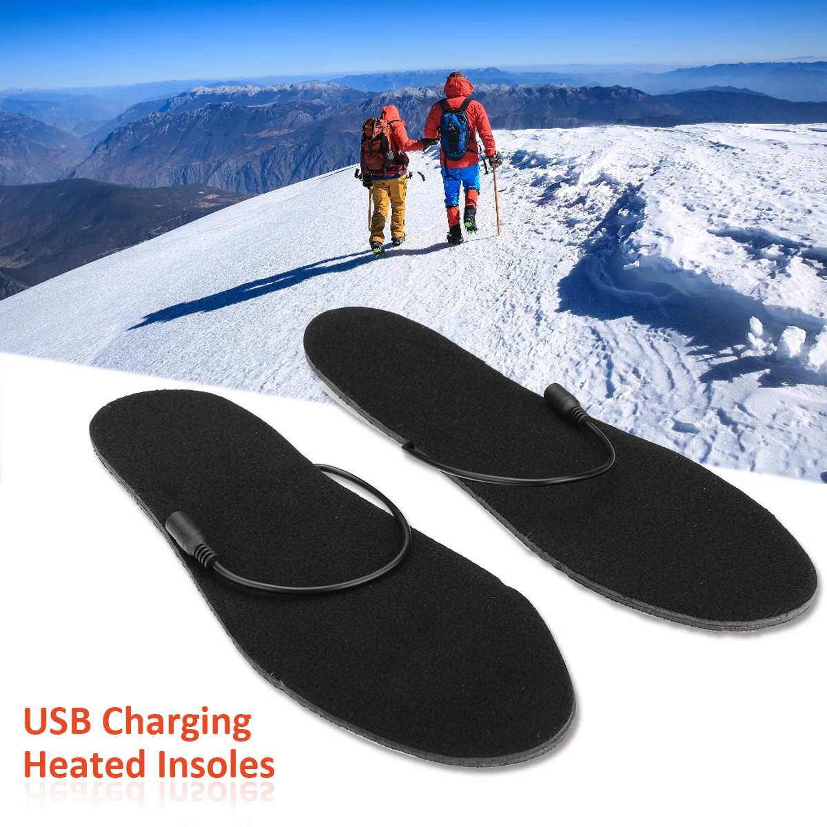 1/2/3/4 Pair USB Heated Insoles Foot Warming Pad Feet Warmer Sock Pad Mat Outdoor Sports Heating Shoe Insoles Winter Warm
