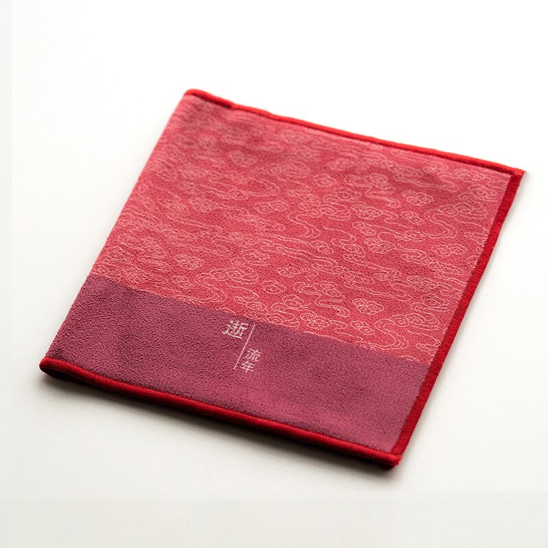 Paño de té de gamuza para el hogar, paño grueso de limpieza de mesa, accesorios de té de Kung Fu absorbente fuerte, de algodón: Red