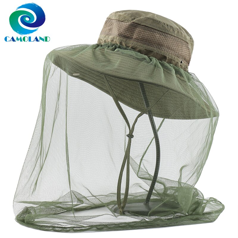 Camoland Anti Mosquito Bug Bee Insect Mesh Hoed Vrouwen Mannen Zomer UPF50 + Zonnehoed Outdoor Camping Vissen Gezicht Mesh netto Caps