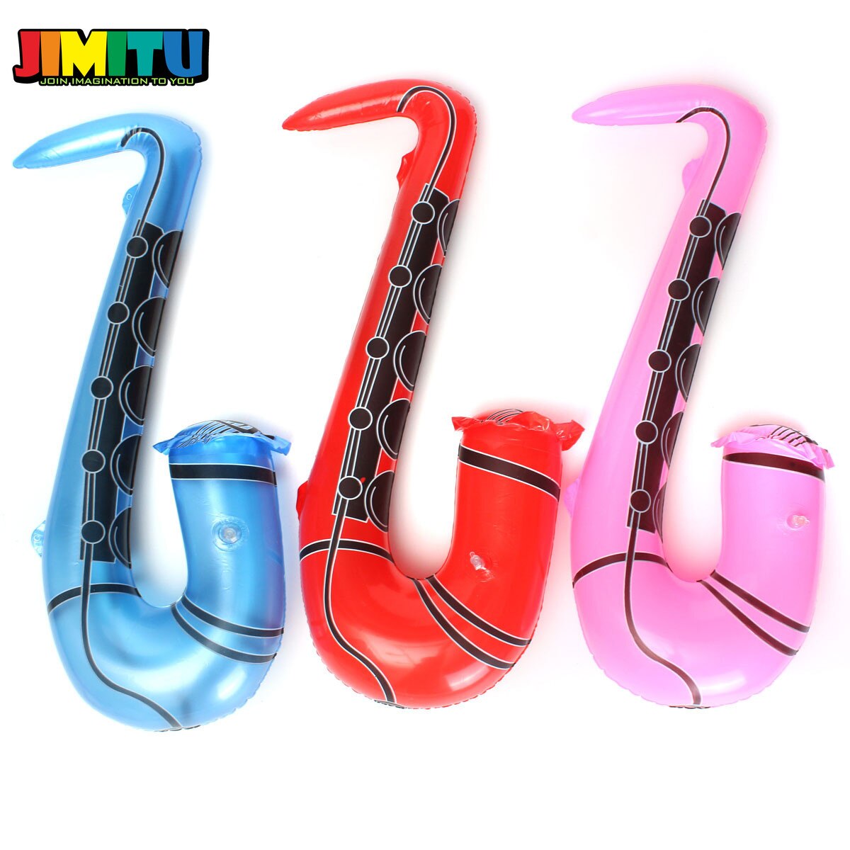 JIMITU Lustige Zufällige Farbe Aufblasbare Rolle Saxophon Gitarre Spielzeug Phantasie Blow Up Kinder Partei Aufblasbare Rock Band Spielzeug