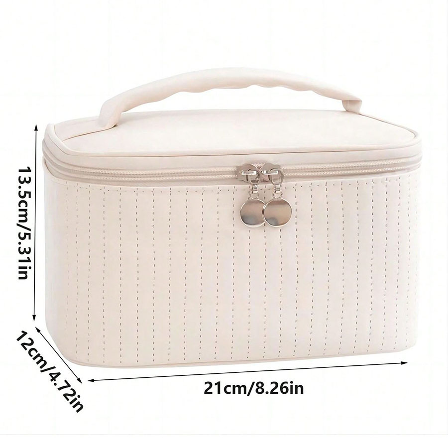 Make-uptassen voor dames Reistoilettas Leuke koffers Tas Draagbaar Effen kleur Make-up organizer Box Cosmetische tas Neceser PU-leer