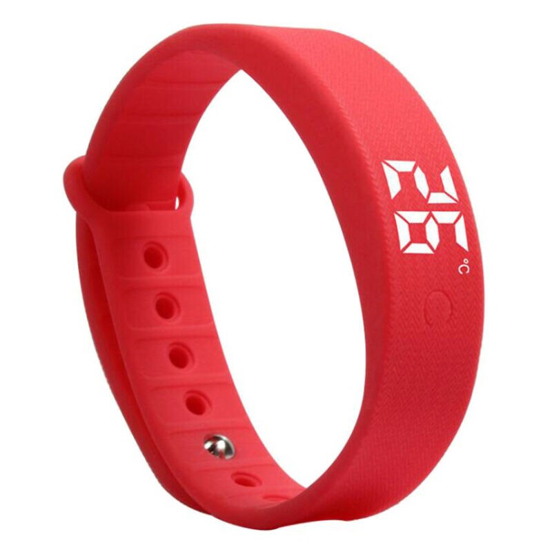 W5S Smart Bracelet LED Watch Sleeping Pedometer Vibration Sports Smart Bracelet Smart Wristband For Student Kids: Red