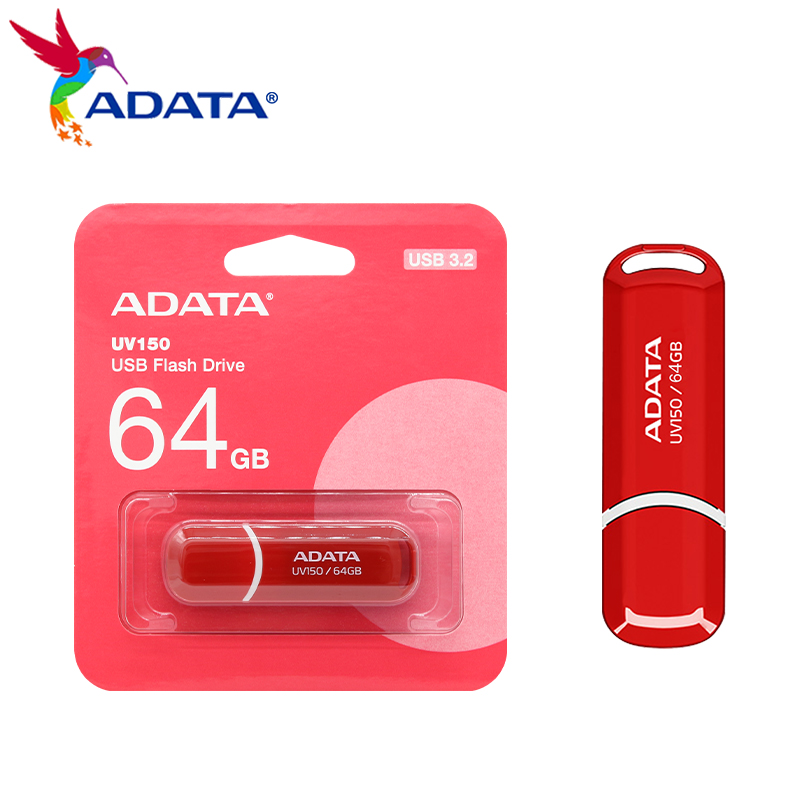 ADATA-unidad Flash USB 3,2 UV150, memoria portátil de alta velocidad de 64GB, 32GB y 16GB para ordenador