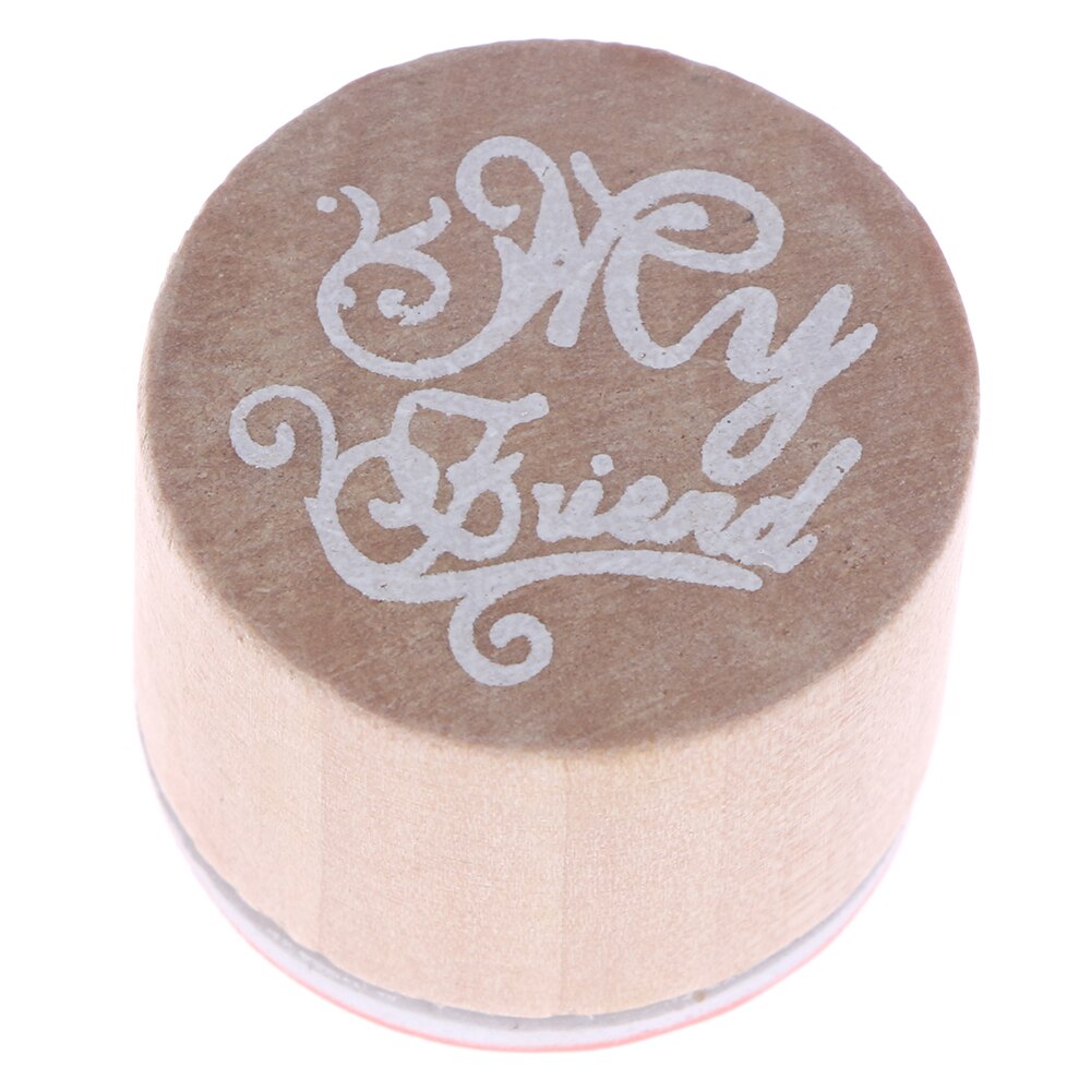 Vintage rond bois timbre manuscrit souhaits Sentiment caoutchouc rond joint timbre motif de mot Floral pour Scrapbooking mariage: 7