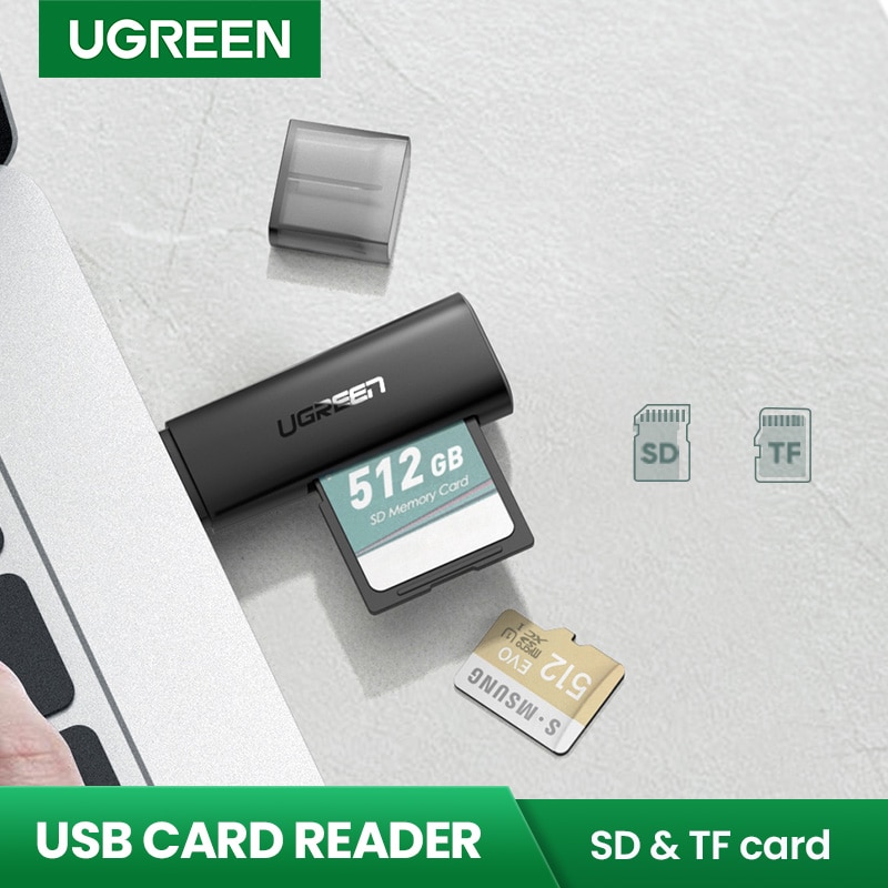 UGREEN USB Card Reader USB to SD Micro SD TF Card Reader for Computer Laptop Accessories Smart Card Reader SD Card Reader