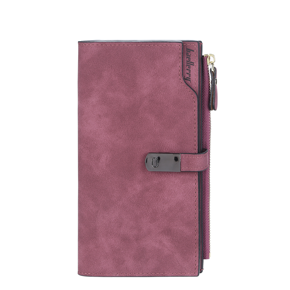 Women Long Wallets Magnetic Buckle Card Holder Classic Female Purse Zipper Wallet For Girl: DEEP BLUE