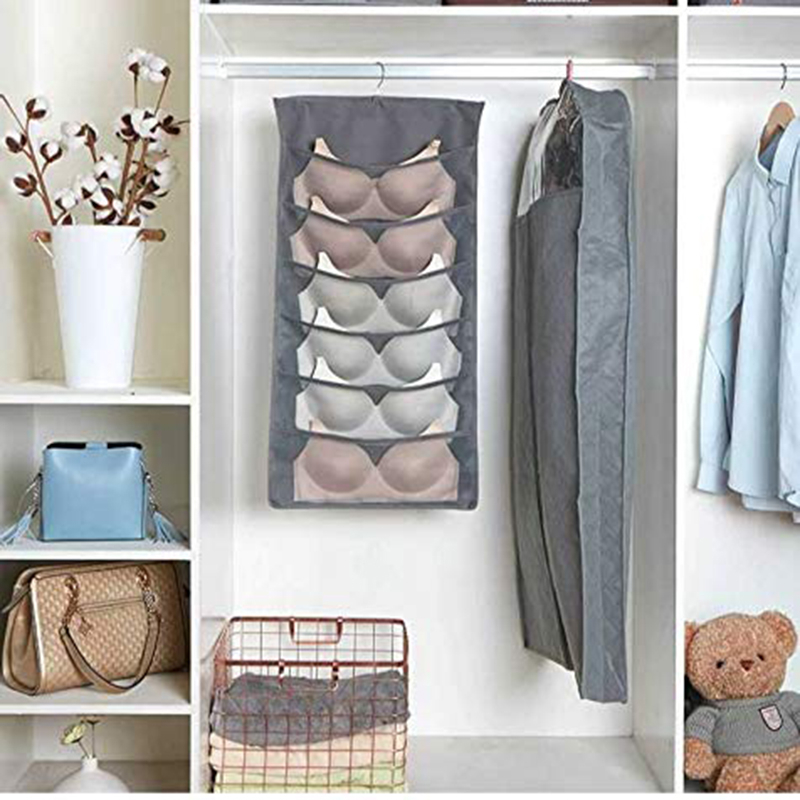24 Pocket Large Mesh Cloth Box Storage Hanging Bag Wall-mounted Sundries Organizer Holder Room Shoes Slippers Storage Bag Tls