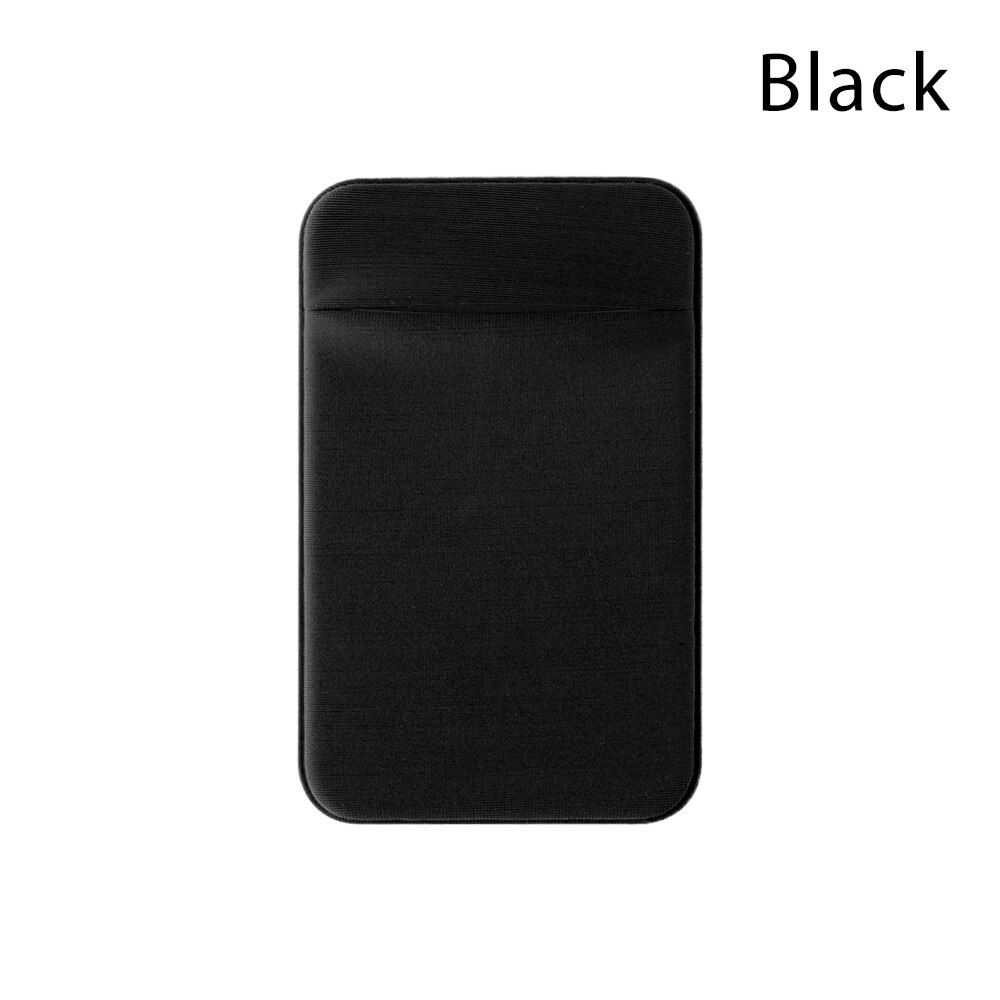 1Pc Elastische Stretch Lycra Lijm Mobiele Telefoon ID Credit Kaarthouder Sticker Pocket Wallet Case Kaarthouder voor iphone smartphone: A-black