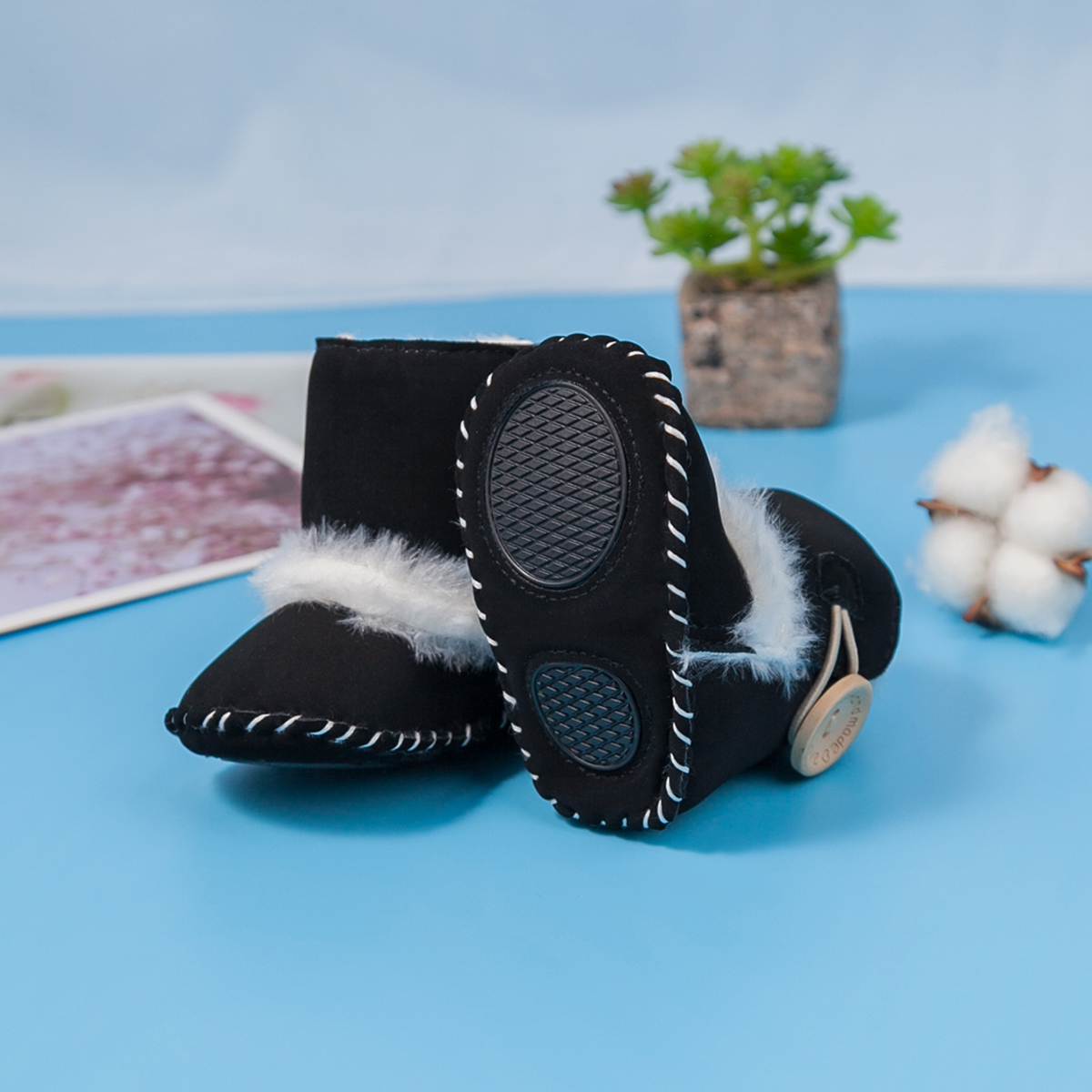 Baby Winter Knoppen Snowboots Warme Schoenen Anti-Slip Pluche Jongen Meisjes Enkellaarsjes Pasgeboren Baby Wieg Laarzen Zapatos bebe