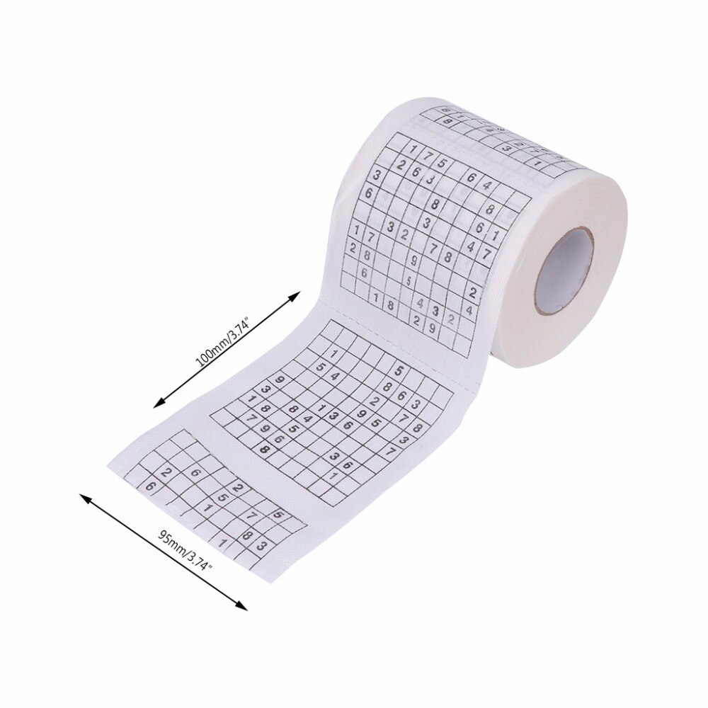 Durable Sudoku Su Printed Tissue Paper Toilet Roll Paper Good Puzzle Game Health Sanitary Paper Toilet Tissue