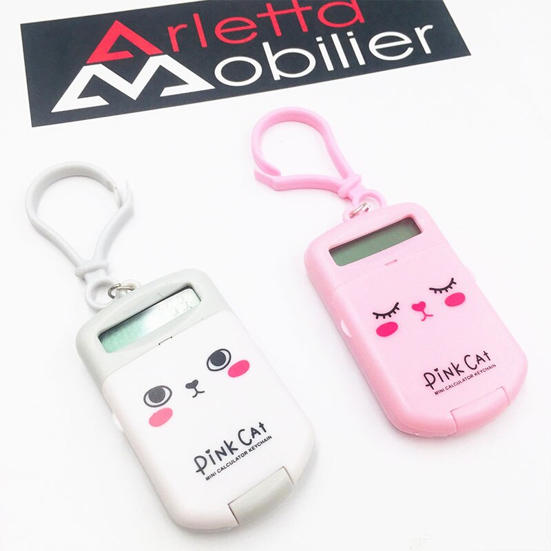 1pcs Portable Digit Calculator Kawaii Mini Calculator Pocket 8 Display Cartoon Cute Keychain Calculator Office Supplies