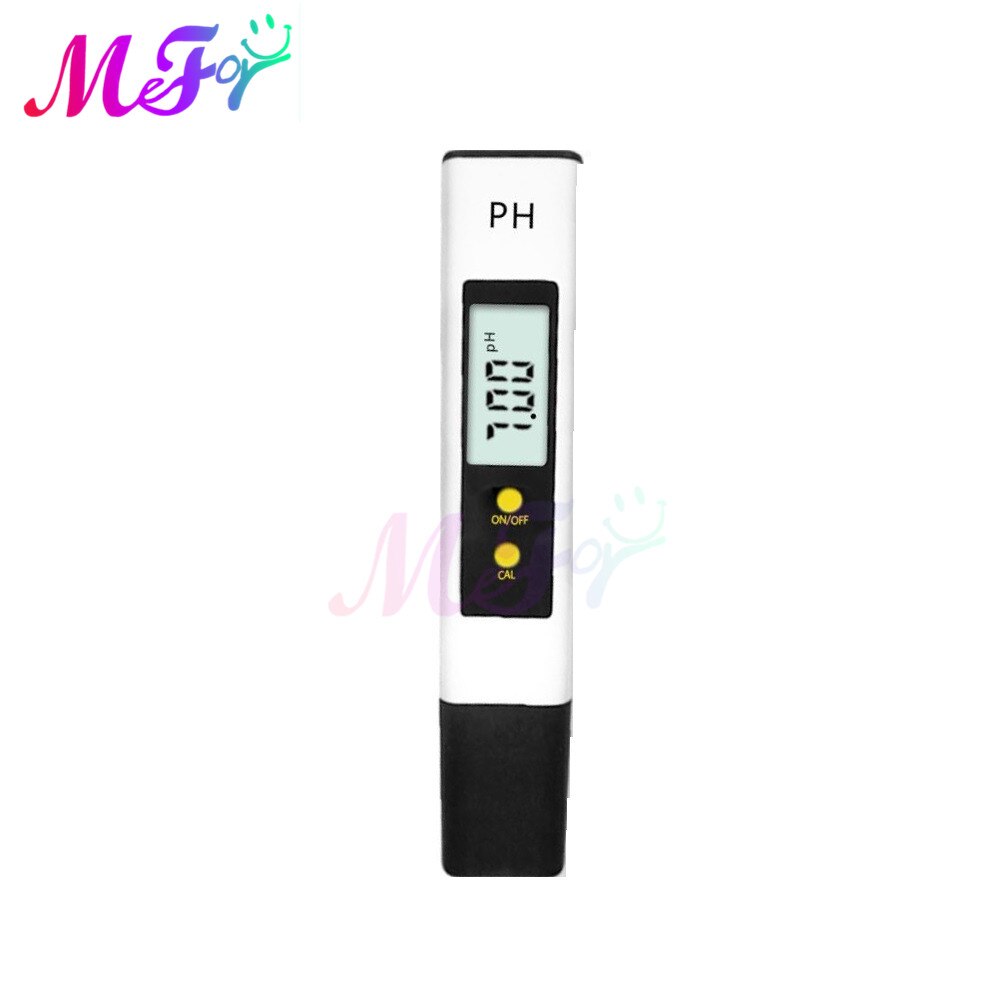 Medidor de PH Digital 0,0-14,0 con pantalla LCD, medidor de PH para alimentos, acuario, piscina, prueba de pureza de del agua, 0,01: White