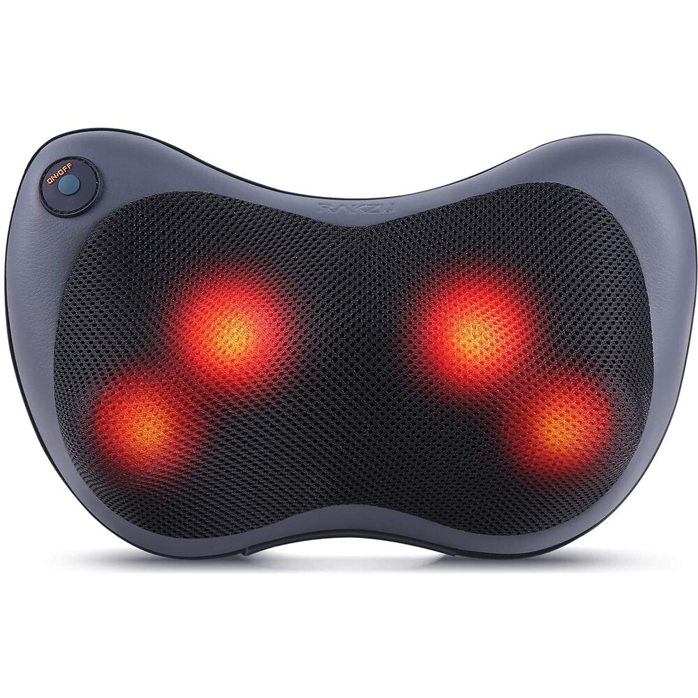 Rug En Nek Massager-Kneden Massage Kussen Met Warmte Voor Schouders, Onderrug, kalf-Gebruik Thuis En Auto, Zwart: 220v