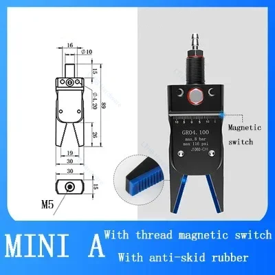 Mini A Greifer Serie Pneumatische Manipulator Vorrichtung Magnetische Induktion Rutschfeste Abdeckung Spritzguss Manipulator Zubehör: Lila