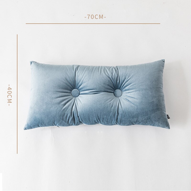 Fluweelzacht zitkussen vliegtuig zwanger lang kussen voor slapen lounge stoel kussens: Meerblauw 40 x 70cm