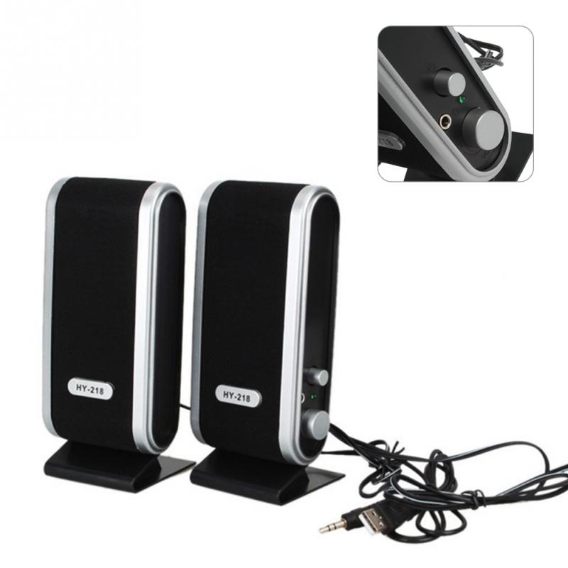 HY-218 Computer Speakers Mini Stereo USB Bookshelf Notebook Phone Speakers Can Do Power Small Sound