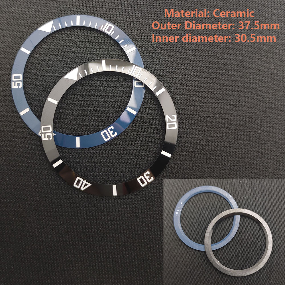 Sostituzione dell'inserto della lunetta in alluminio o ceramica luminosa da 37,5 * 30,5 mm delle parti degli accessori dell'orologio