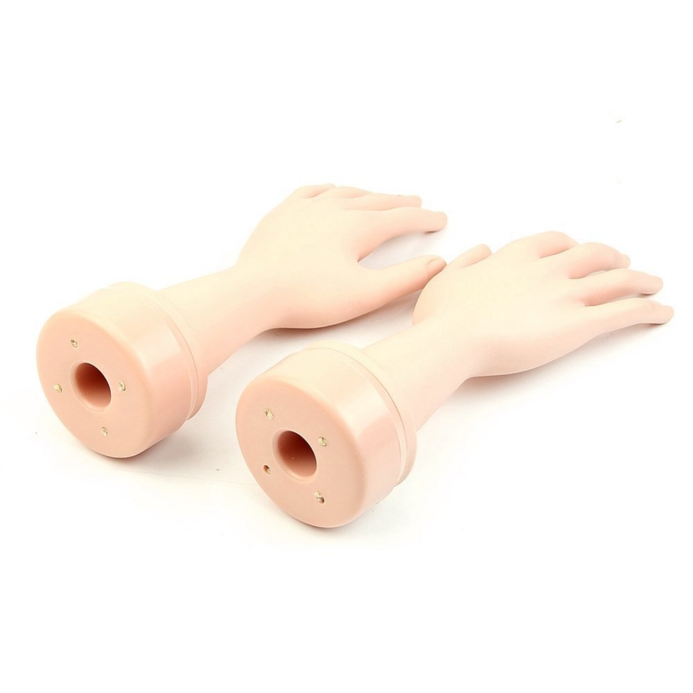 2 stk justerbar mannequin fleksibel 2 hender negleur ringe vise venstre høyre modell armbånd hansker mannequin hender