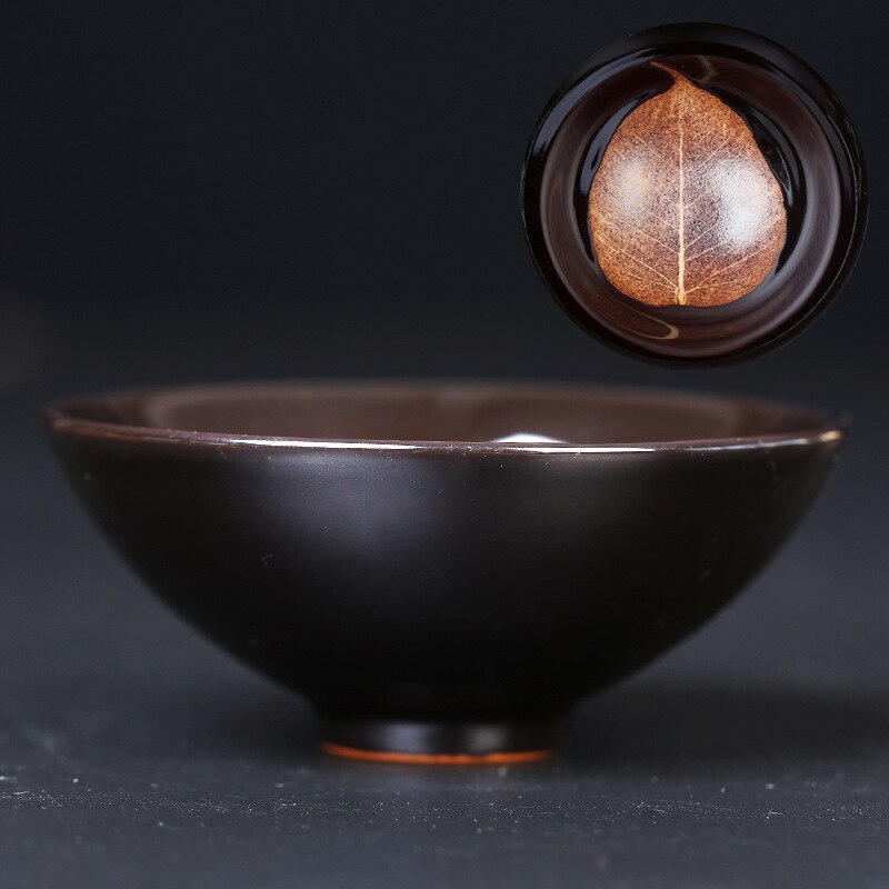 Neue Keramik Tee Tasse Muyezhan Tianmu Einzigen Tasse Maulbeere Blatt Echt Blatt Tee-einstellen Tasse Tee Schüssel Geformt Meister Tasse kung Fu Tee Tasse: E