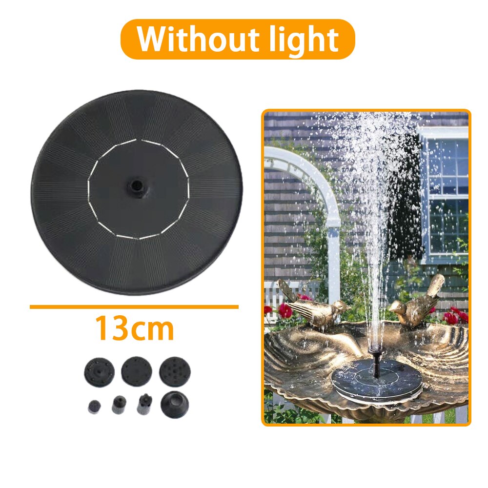 Mini Floating Solar Fountain Waterfall Fountain Garden Pool Pond Bird Bath Solar Powered Fountain Water Pump Garden Decoration: 13 cm