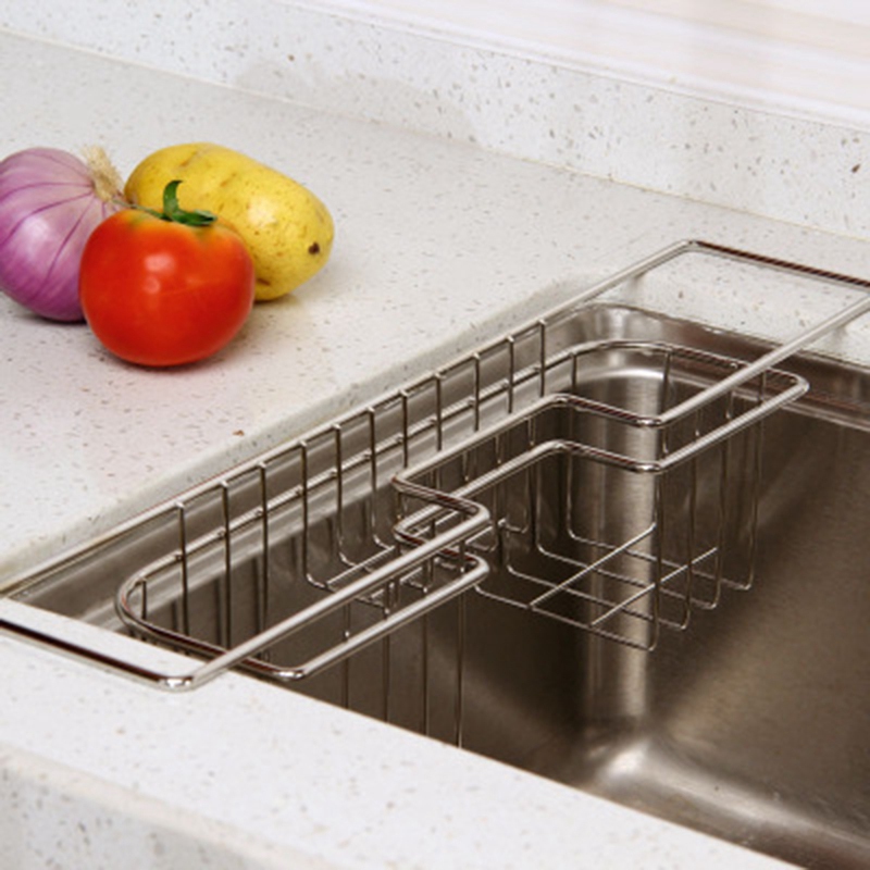 Stainless Steel Kitchen Tray Dish Drainer Drying Rack Sink Holder Basket Knife Sponge Holder Dish Rack Kitchen Organizer
