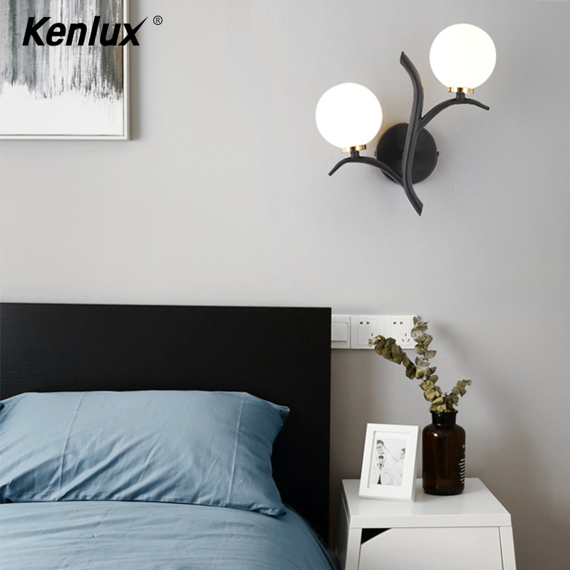 Decoratieve Nordic Blaker Wandlampen Met Glazen Kap Thuis Indoor Nachtkastje Led Wandlamp Hout Night Verlichting Armaturen G4