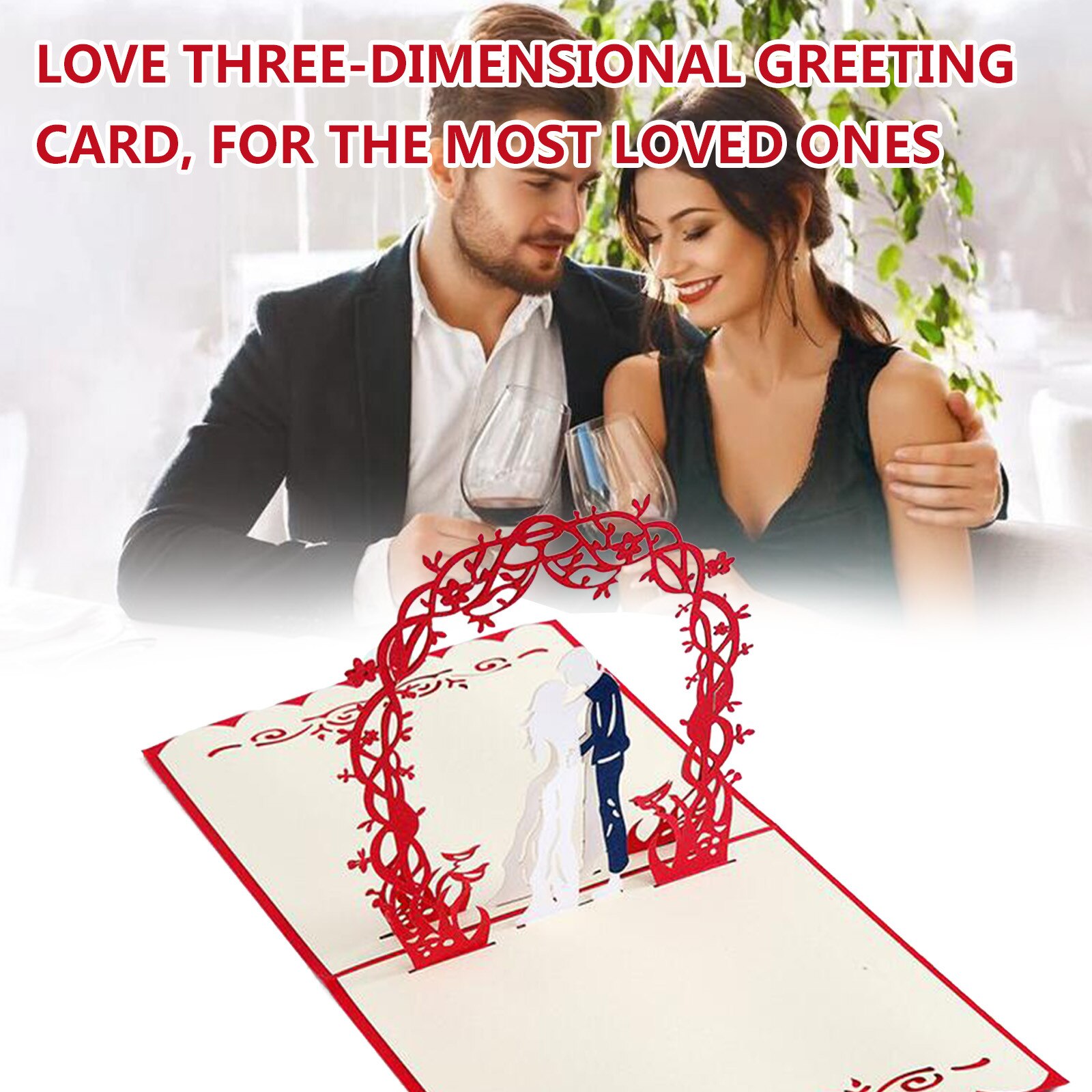 3D Handmade Paper Greeting Card Blessing Card Wedding Aniversary Invitations Greeting Cards Valentine's Day Card