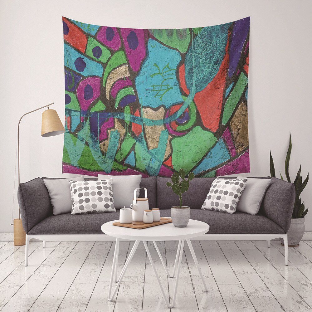 Yaapeet 1pc polyester klassisk vægtapet spisestue geometrisk trykt hængende tapet høj smuk vægindretning: Farve 3 / 130 cm x 150cm