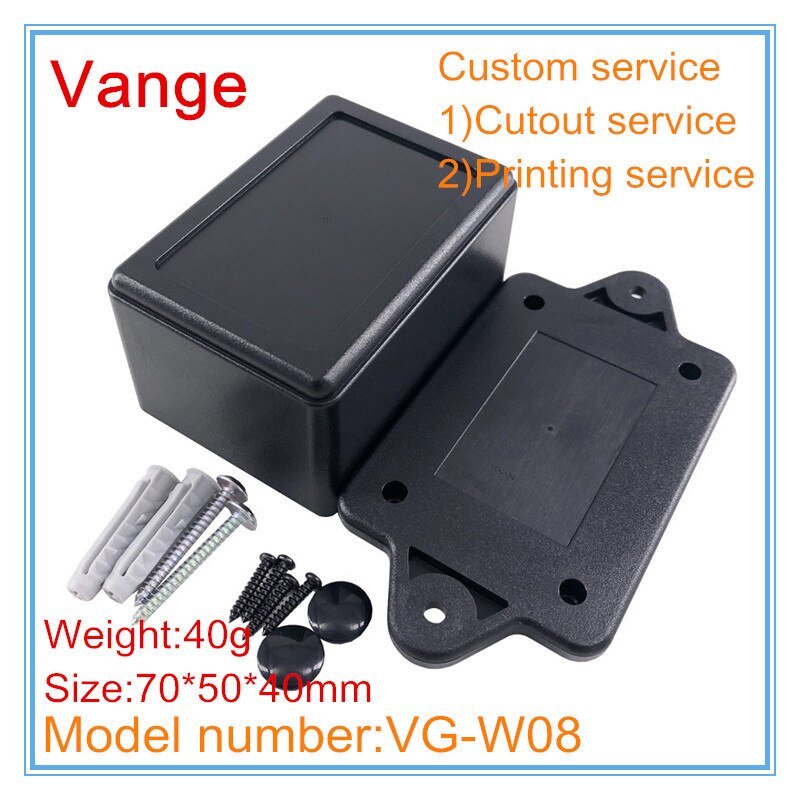 2pcs/lot injection plastic case IP54 ABS plastic boxes enclosure for wall-mounted diy PCB 70*50*40mm