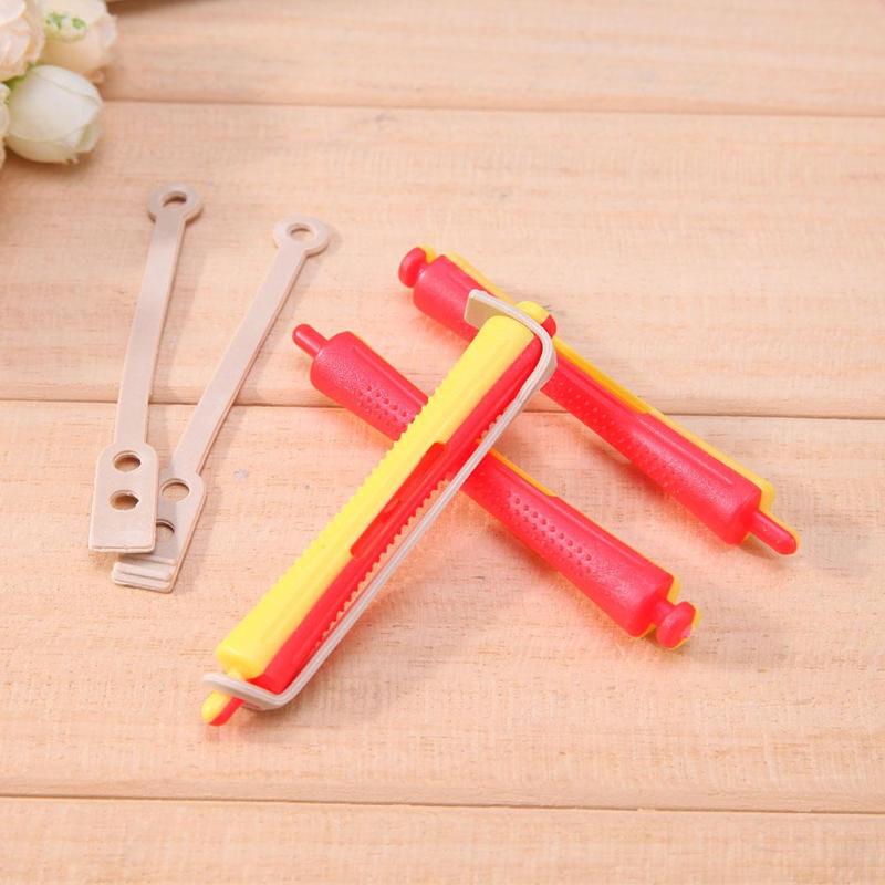 12Pcs/Set DIY Perm Rod Salon Hair Roller Rubber Band Hair Clip Curling Curler Hairdressing Maker Styling Hair Tool Random Color