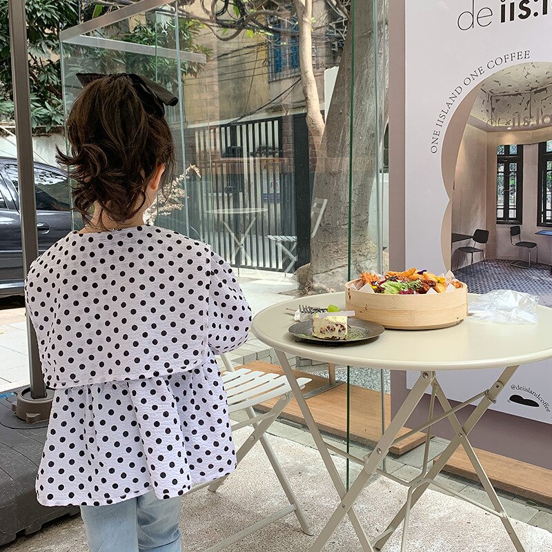 2 Kleuren Lente Leuke Kinderen Meisje Blouse Grote Kraag Shirts Casual Kid 'S Todder Katoenen Shirt Blouses Tops 10T