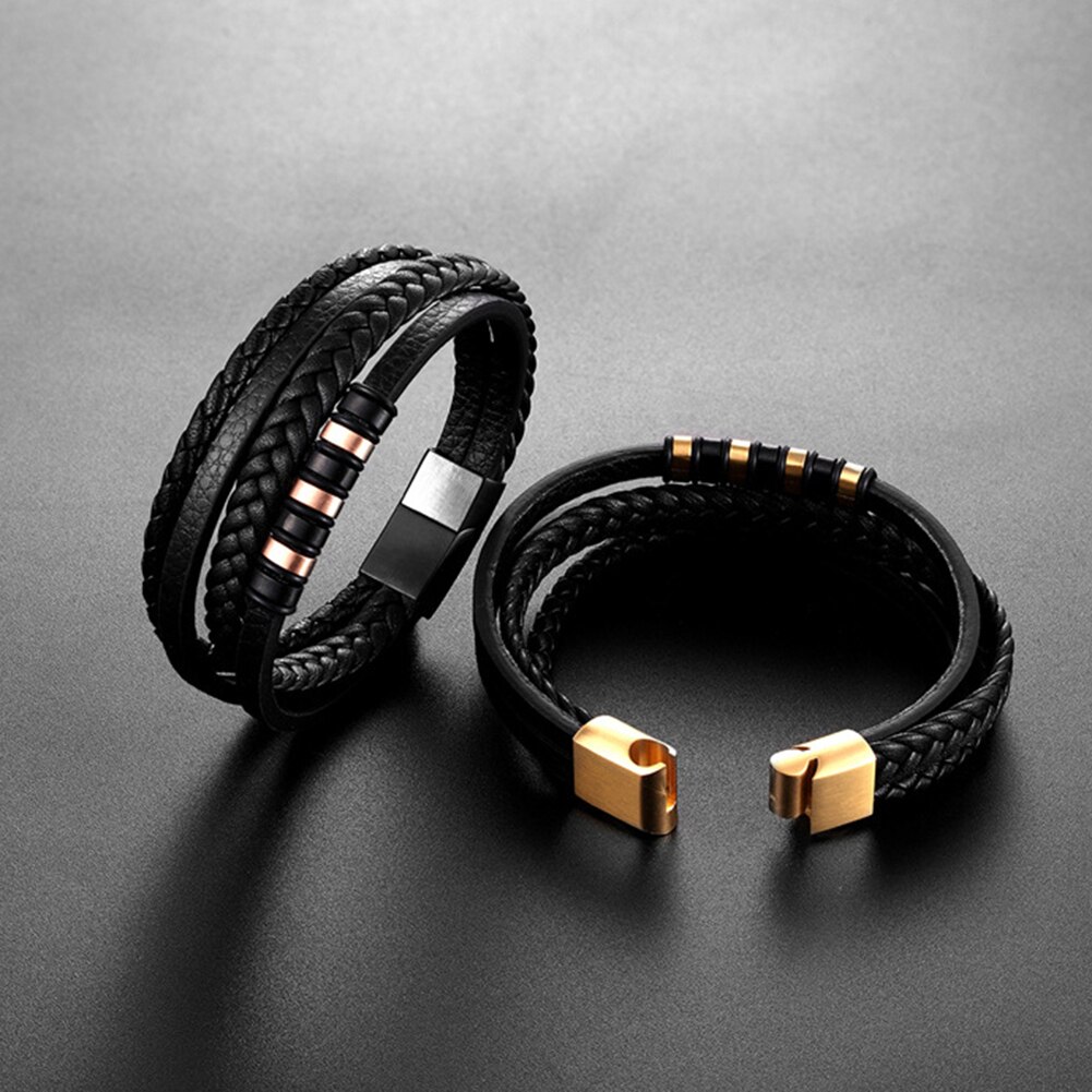 neue Faux Leder mehrschichtig Geflochtenen Seil Manschette Armreif Armbinde Schmuck Für Männlich Weiblich Armbänder Schmuck