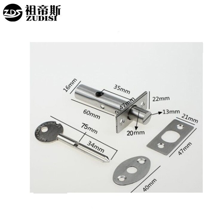 Stainless steel Pipe lock Invisible Mortise door lock Fire door Escape Aisle Furniture hardware accessories