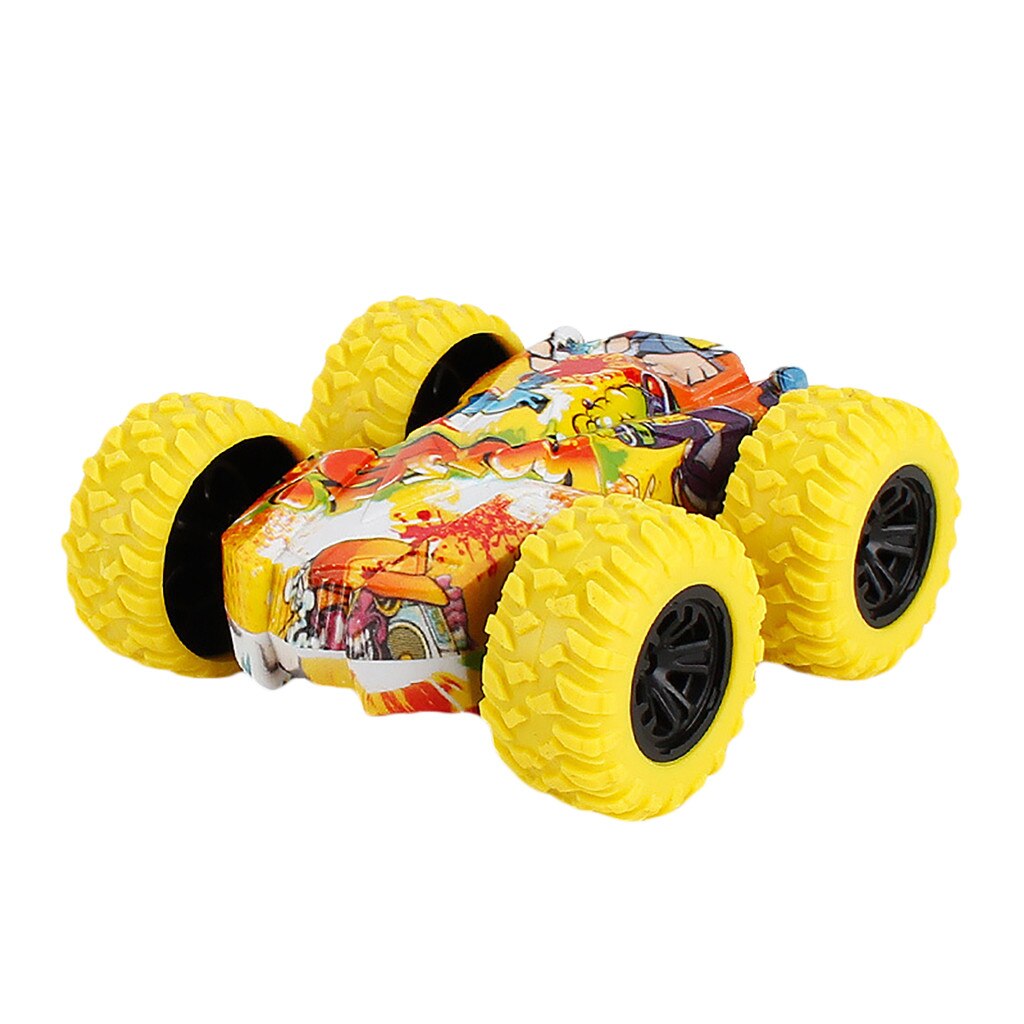 Inertia-double Sided Stunt Graffiti Car Off Road Model Car Vehicle Kids Toy Children's Interactive Competitive Toy: D