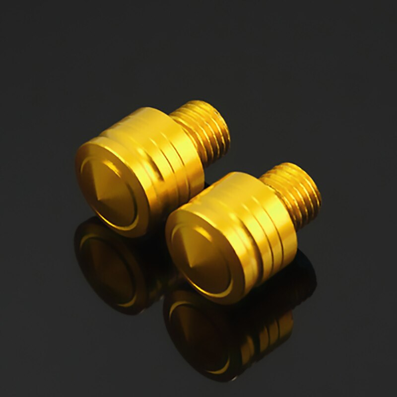 Tornillos para espejos retrovisores de motocicleta, adaptador de montaje para espejo Retrovisor lateral, tornillo para Kawasaki Z400 Z800 Z900 Z1000SX Z650, 2 uds.: Oro