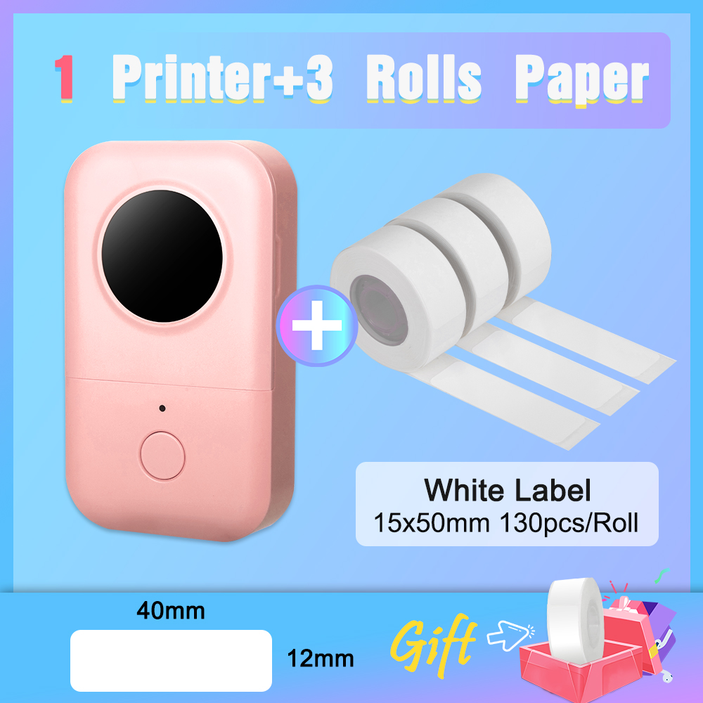 Version Phomemo D30 Smart Mini Label Maker Wireless Thermal Label Machine Compatible with IOS and Android System: D30P add 3 1550paper