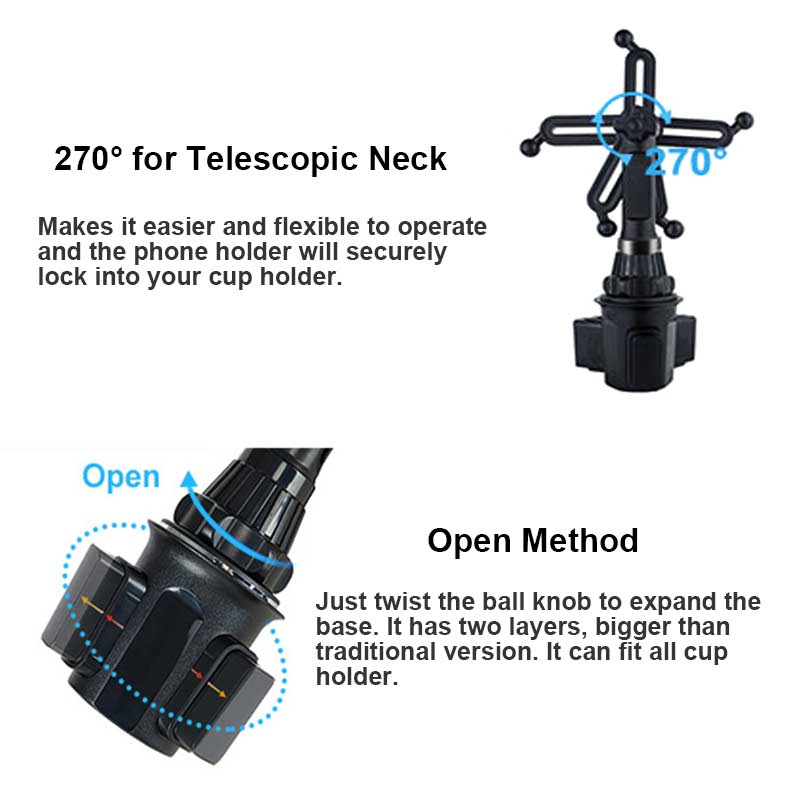 Cup Holder Phone Mount Auto Clamping Wireless Car Charger Qi Fast Charging Cup Holder Adjustable Cupholder Phone Holder Charger