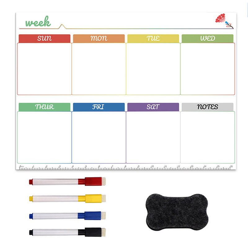 Dagelijkse Week Maand Plan Magnetische Kalender Whiteboard Sticker Flexibele Bericht Notities Boord Koelkast Stickers Set Thuis Decore: 06 set