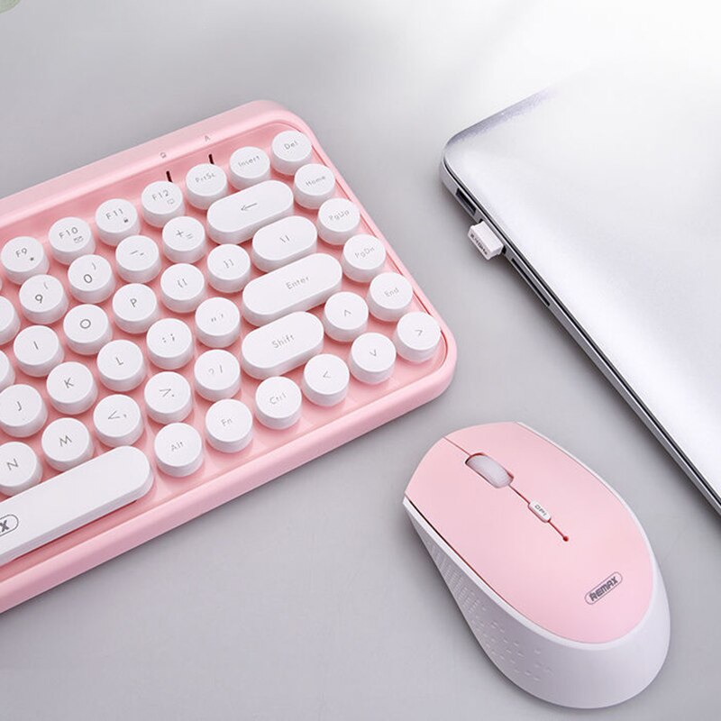 Pink 2.4G Wireless Keyboard Office Game Home For Laptop Computer PC Keyboard Gaming Keyboard box packaging