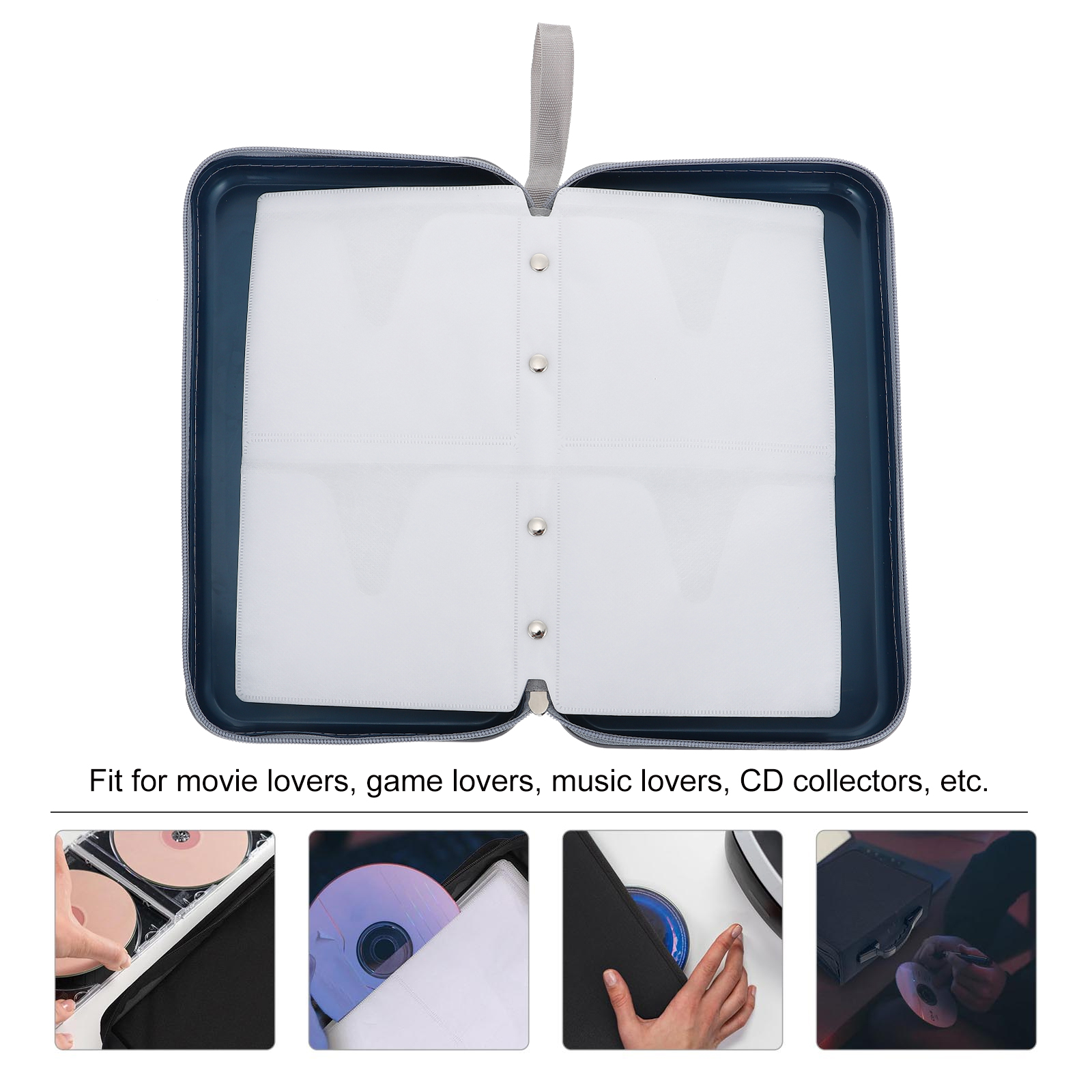 Handheld Holder Case 80 Capacity Zipper Storage Bag Accessory for Home Car