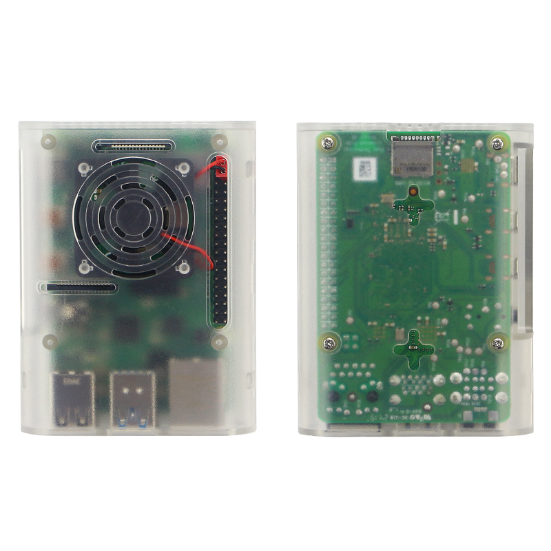 Raspberry Pi 4 Model B Case Abs Shell Plastic Huis Koelventilator Heatsink Hdmi-Compatibele Kabel Voeding Adapter voor Pi 4