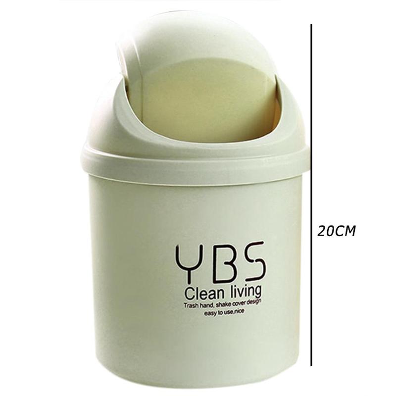 Mini Small Waste Bin Desktop Garbage Basket Home Table Office Bathroom Garbage Basket For Kitchen Bathroom: White