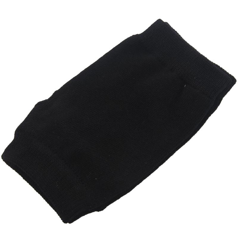 Zwarte Elastische Gekamd Katoen Vingerloze Handschoenen Voor Vrouwen