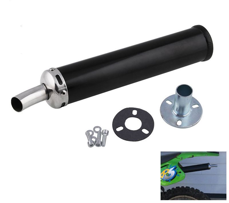 Silencieux d'échappement modifié noir incurvé, 60x280mm, pour moto