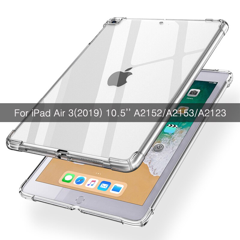 Pokrowiec na iPad mini/Air/Pro 9.7 "10.2" 10.5 "2019 11'' TPU przezroczysty miękki silikon odporny na wstrząsy pokrowiec na tył pokrowiec ochronny: For iPad Air 3