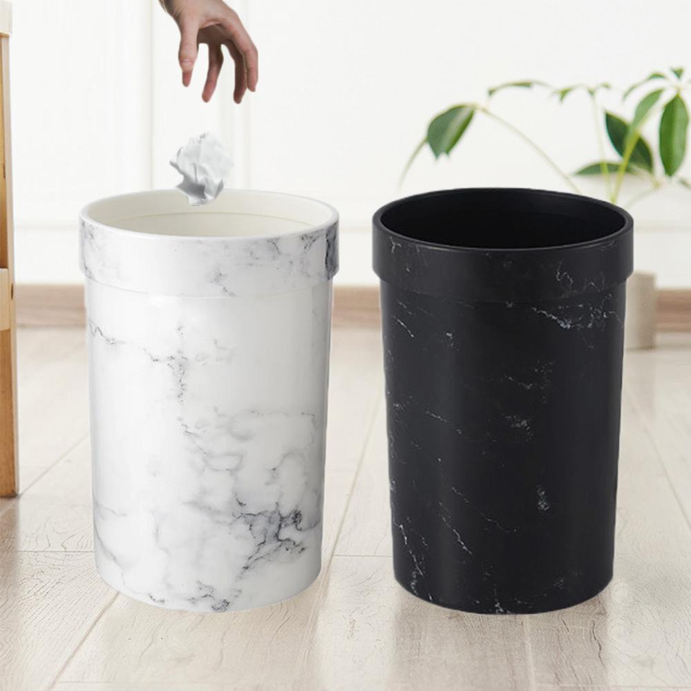 Plastic Prullenbak Marmer Patroon Kantoor Badkamer Keuken Prullenbak Woonkamer Slaapkamer Afvalbak Zonder Deksel Europese Stijl marmer mandjes